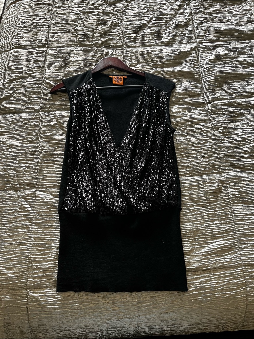 Tory Burch Black Top with Sequins (xs)